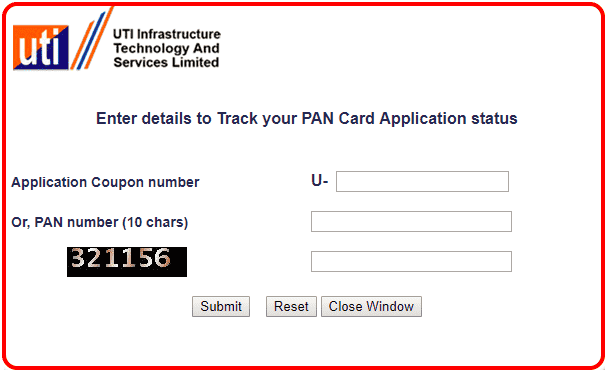 Check Pan Card Status Online UTI 