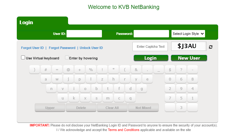 KVb net banking